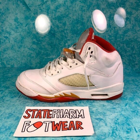 Nike Air Jordan 5 GS 'Fire Red/Sunset - Picture 2 of 7